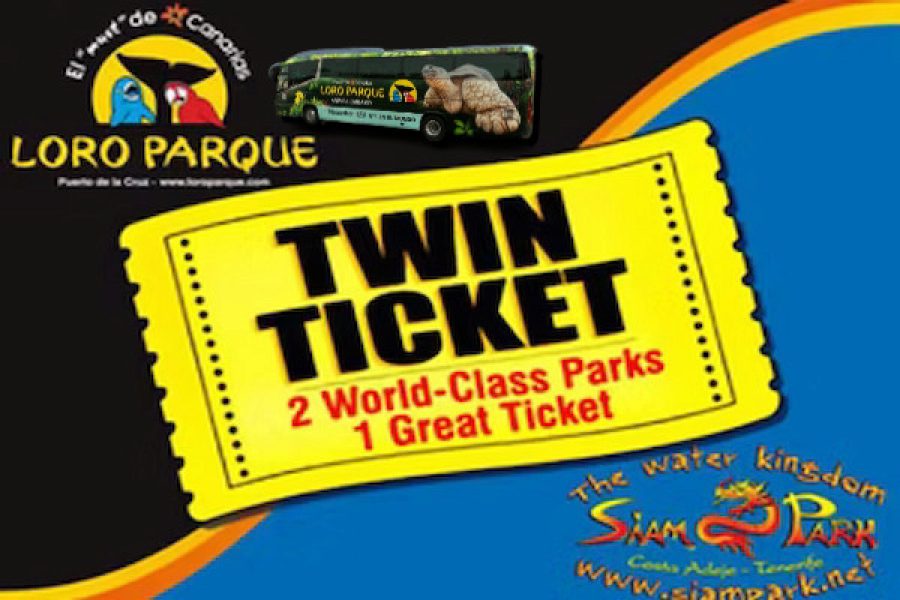 Twin Ticket en Tenerife – Loro Parque Entrada con transfer (salida del sur) & Siam Park Entrada